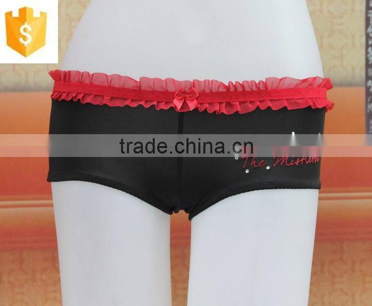 hot sell comfortable sexy girls panty,lace waistband and printed panty