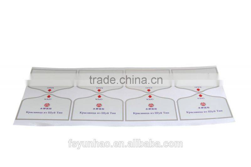 custom waterproof label backage sealing sticker for sanitary napkins