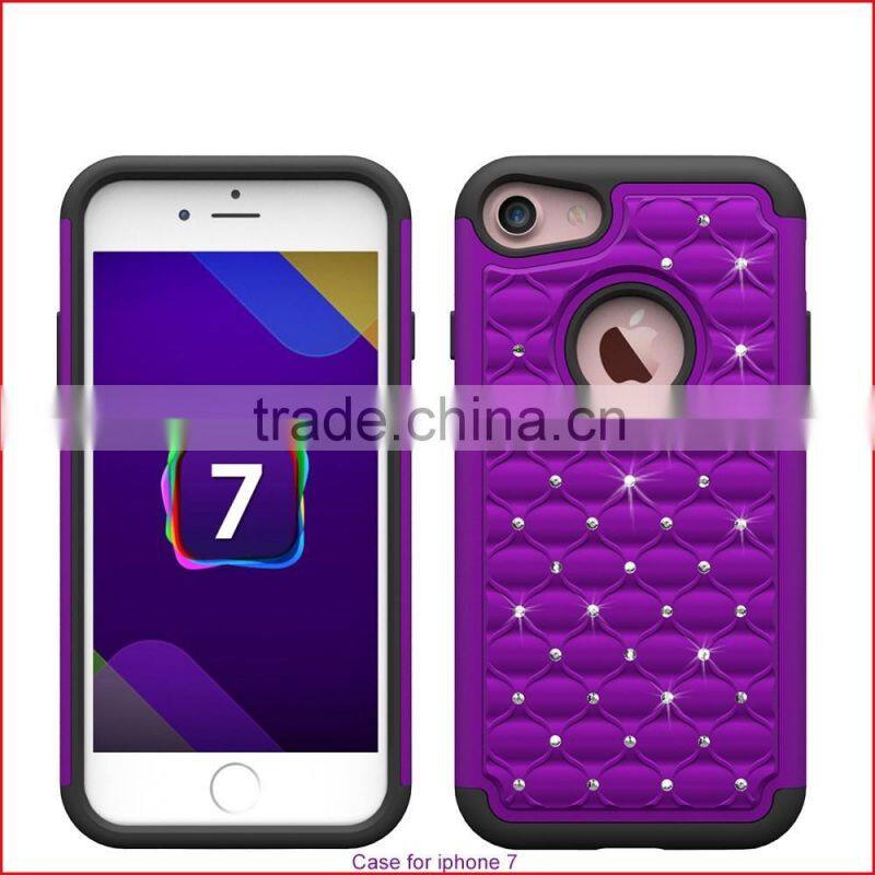 Newest Diamond stars 3 in 1 phone case for Iphone 7