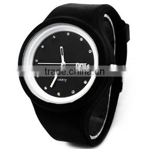 custom printed logo interchangeable silicone strap watch