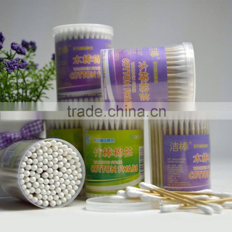 Lanxi Factory Wood Stick Cotton Buds Sterile Makeup Cotton Swabs