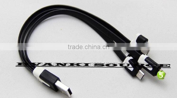Factory supplying 3 in 1 Micro USB cable with top quality flat noodle 3 in 1 usb cable