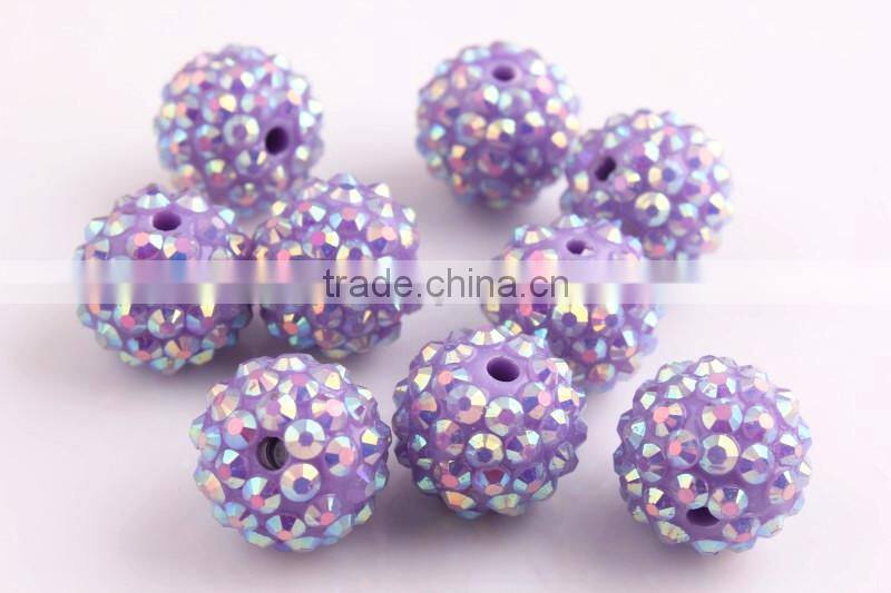 Pink AB Color Resin Rhinestone Ball Beads for Chunky Necklace Jewelry, Custom Design Accept Wholesales Cheap 10mm to 40mm