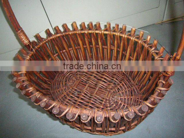 2013 new product oval brown willow basket with handle