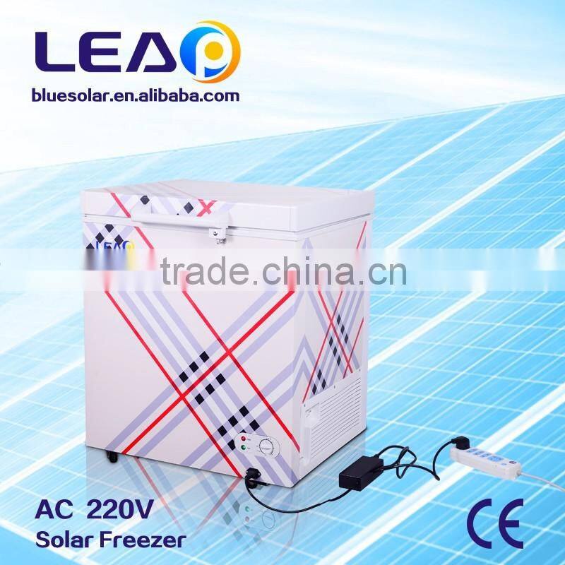 Leap solar chest freezer 160L,DC12V,80W solar pane,single door,good price,