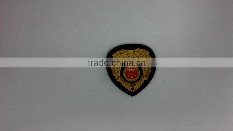 Factory Price custom gold bullion shoulder embroidered patch