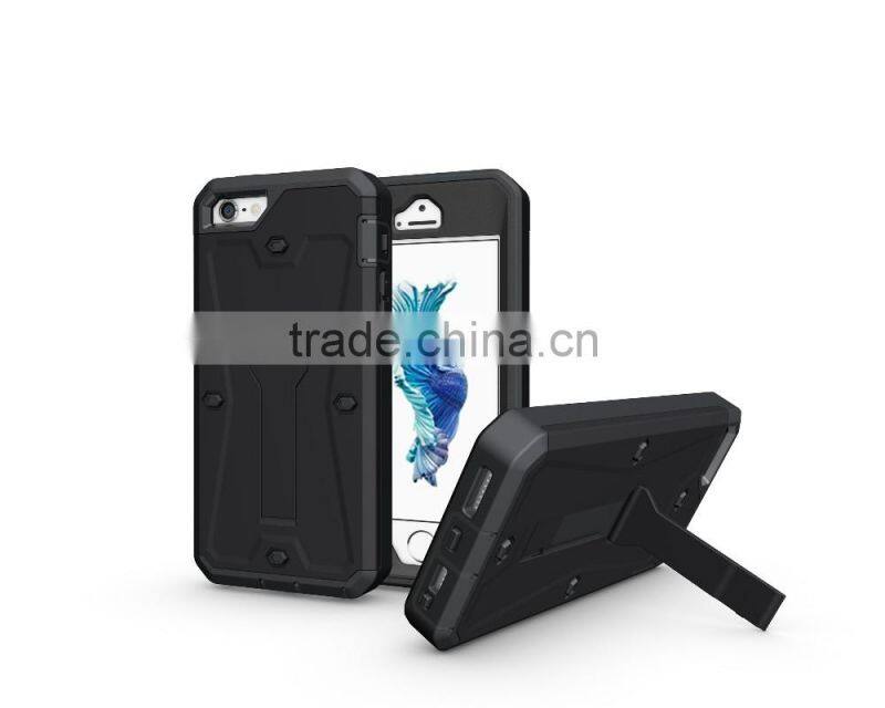 Premium Armored Tank Style case Combo PC+TPU Kickstand Mobile back cover case For Samsung Galaxy S6 with screen protector