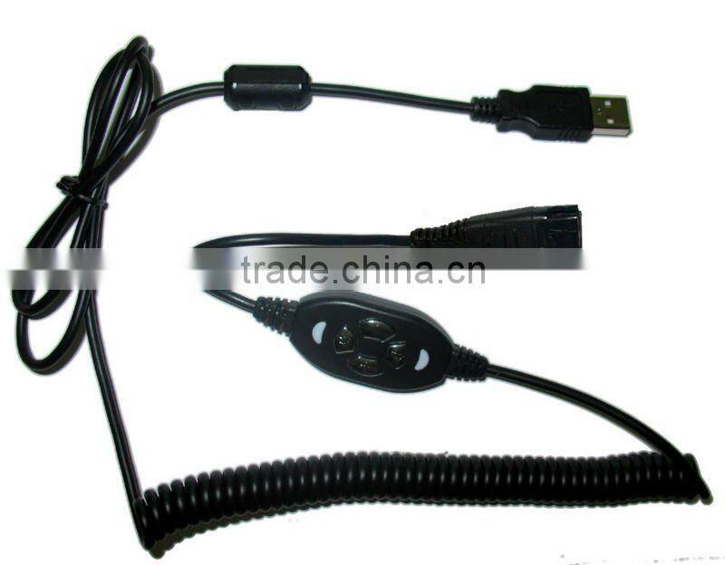 Telephone Headset with USB adapter and PLT Quick Disconnect(QD)