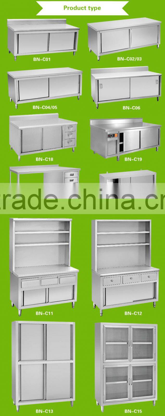 (BN-C11) Cosbao kitchen equipment cabinet with drawers design for hospital