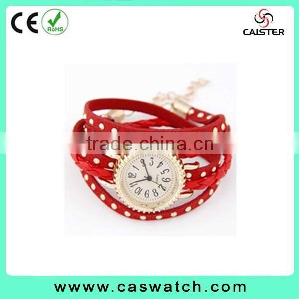2016 stylish bracelet fashion lady watch, custom made multi-color leather watch, vogue long strap shiny lady watch