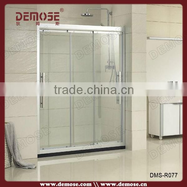 3 Glass Panel Shower Screen / Double Sliding Shower Door With Frame