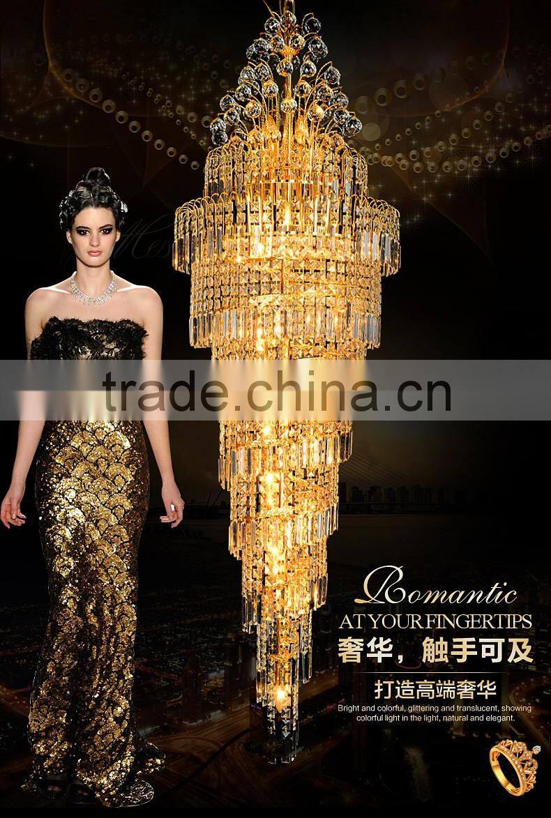 Large Luxury K9 Crystal Chandelier Lighting for Hotel Lobby Decor