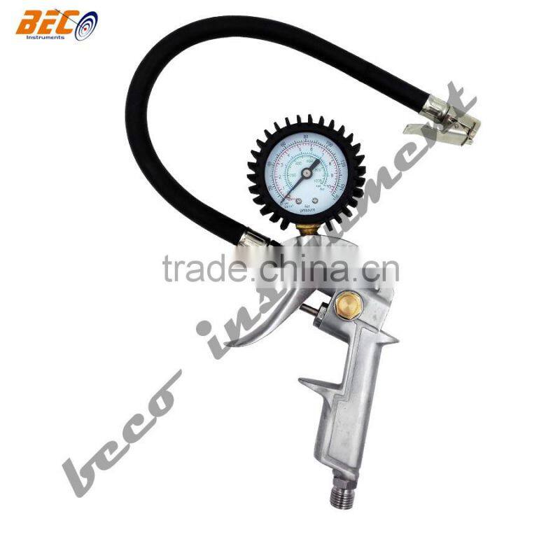 BECO economic silver tire air inflator with self lock air chuck