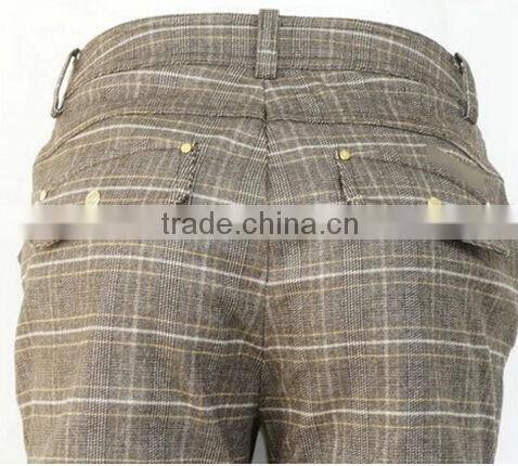 latest grid design custom made pants check pattern pants