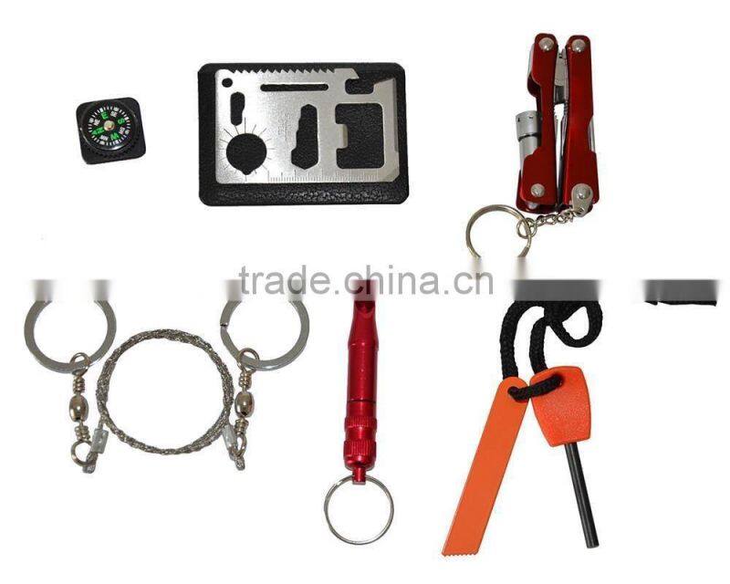 Outdoor Camping Hiking Self Help Survival Emergency Multifunction Kits SOS Box