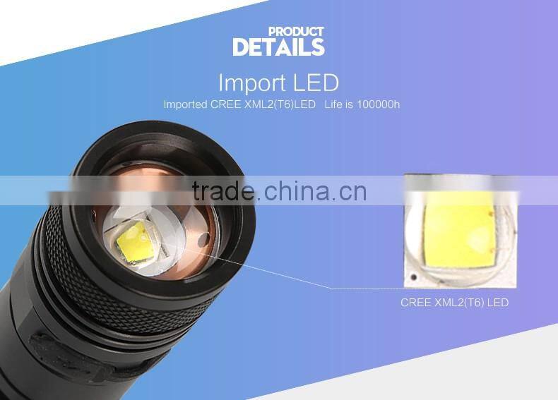 SupFire A2 USB flashlight T6 LED torch focusing flash light