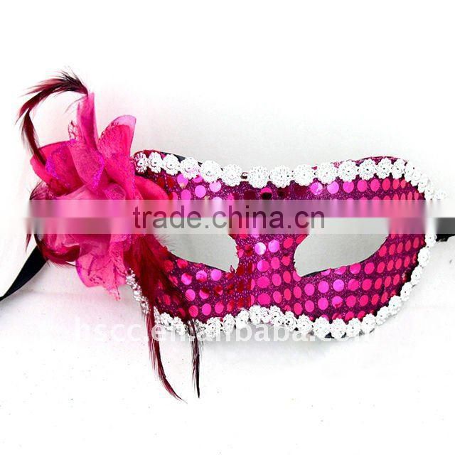 Hot Saling Spangle Half Face Sexy Princess Masquerade Masks With Flower
