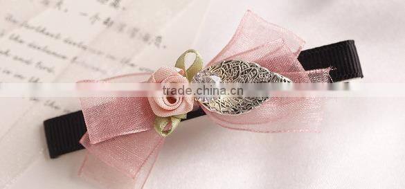 newest decorative hair bow flower hair clip bridal hair accessories