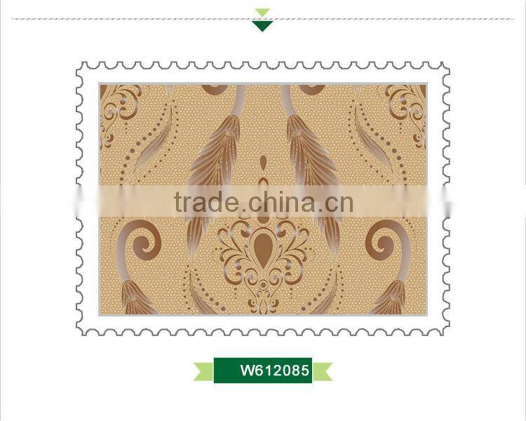 remnants foaming non woven wallpaper, brown classic damask wall sticker for administration , cute wall covering shop