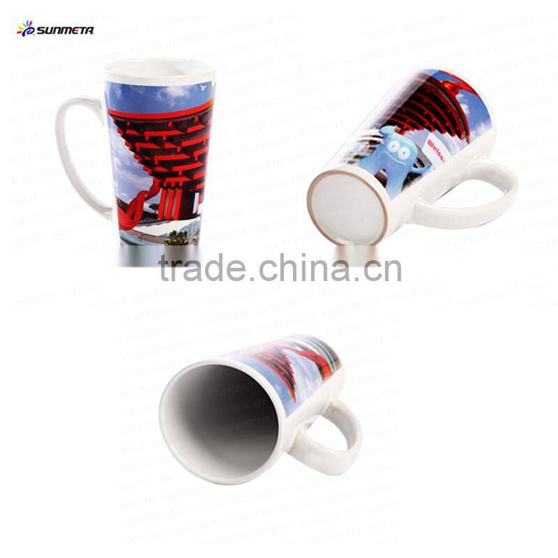 17 OZ sublimation conical white mug with coating for sublimatiom printing hot sale