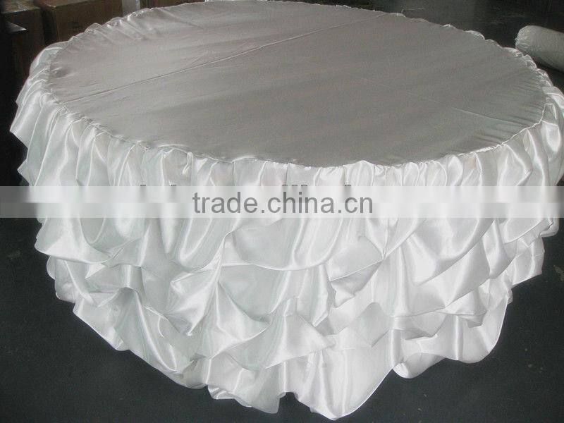 Wedding tablecloth, handmade table cloth,satin ruffled tablecloth