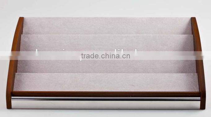 Stand velvet wooden leather belt display