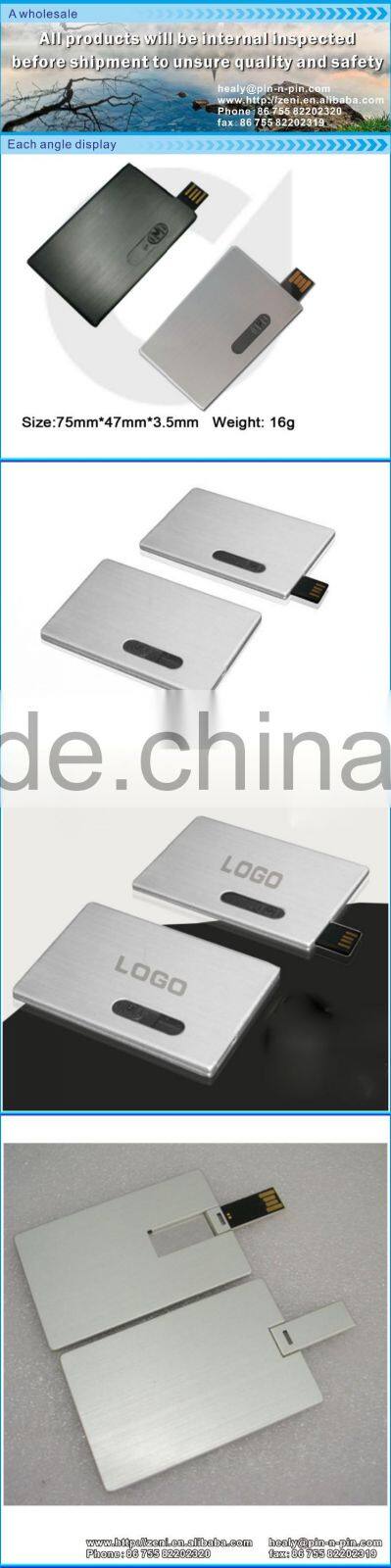 China Factory custom shape bulk usb credit card of metal