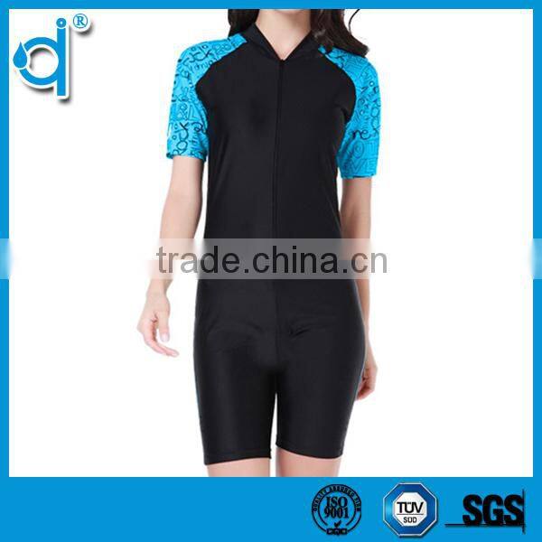 Close-fitting Anti-bacterial Zipper Black and Blue Jumpsuits Neoprene Wetsuits
