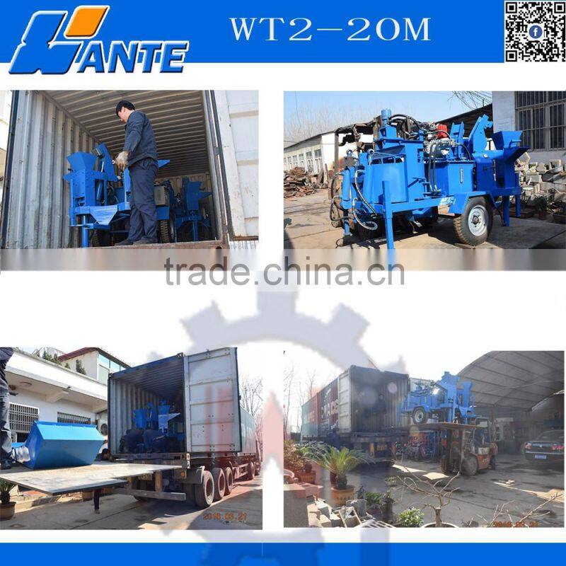 WT2-20M Diesel engine soil interlocking pressing bricks machine