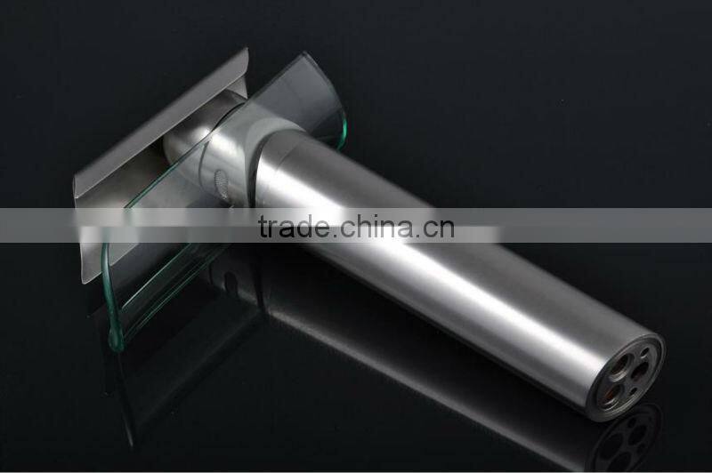 Glass Waterfall Bathroom Basin Tap With Brushed Nickel (Tall) QH0814HS