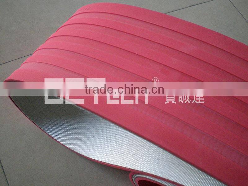 PVC conveyor belt with groove rubber