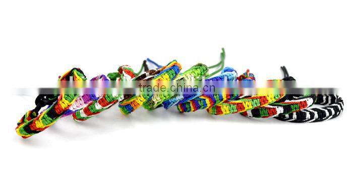 Hot Sale Wholesale handmade red/yellow/green braided friendship bracelet