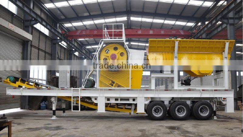 Wheel movable stone crushing plant, Tire mobile stone crushing plant, Portable stone crushing plant