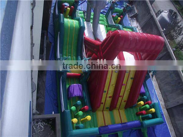 giant outdoor playground dinosaur inflatable obstacle course for kid game