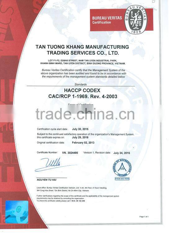 SEDEX, WCA INTERTEK Audited Drinking Straw