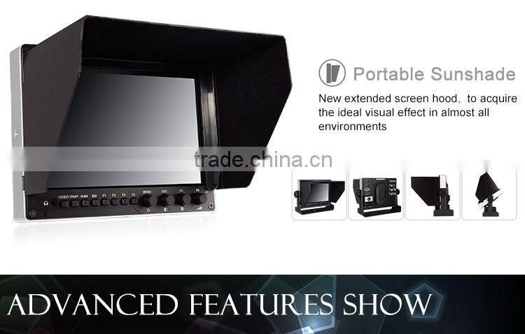 7" aluminum design IPS 1280x800 camera-top monitor HDMI SDI input and output high brightness photography equipment