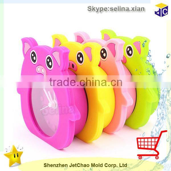 silicone pig shaped desktop clock