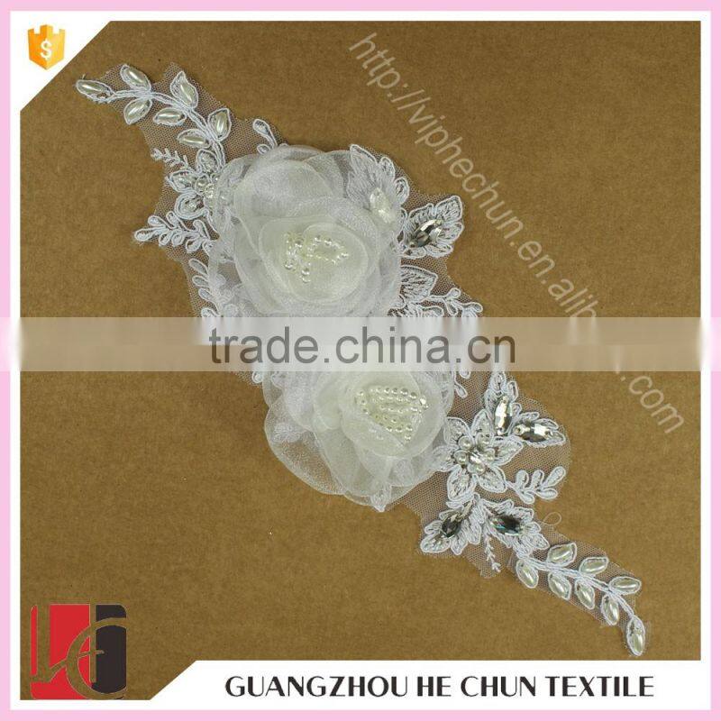 HC-0633-1 Hechun Sewing Patterns Pearl Chiffon Wedding Bridal Applique
