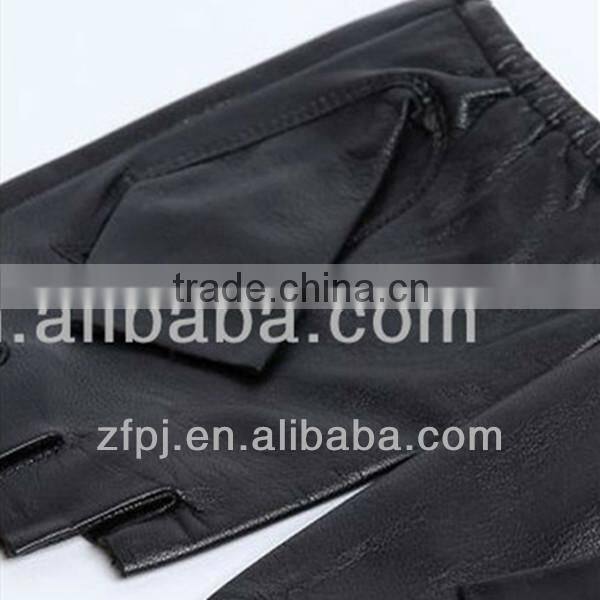 Ladies driving half finger leather gloves
