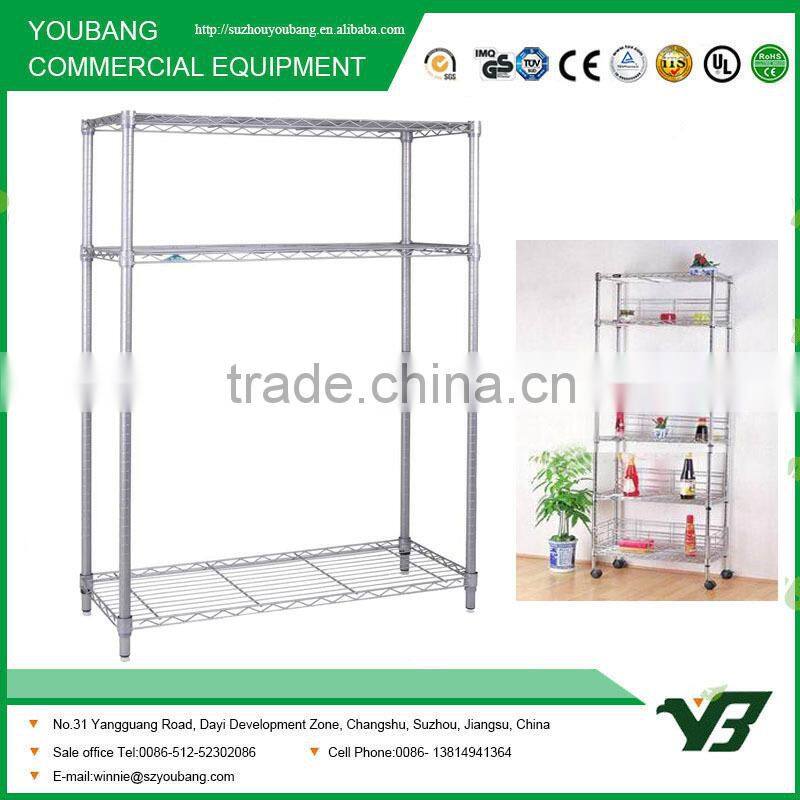 Multi-purpose Chrome Steel Shelf , Adjustable Wire Shelf Rack