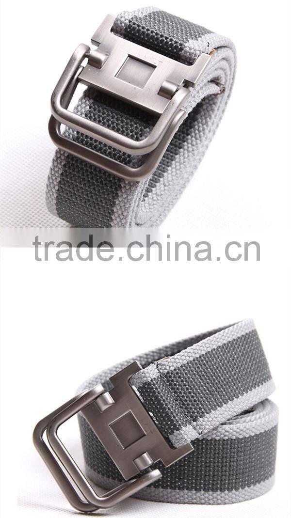 Male thickening canvas casual Men's woven belt buckle bicyclic