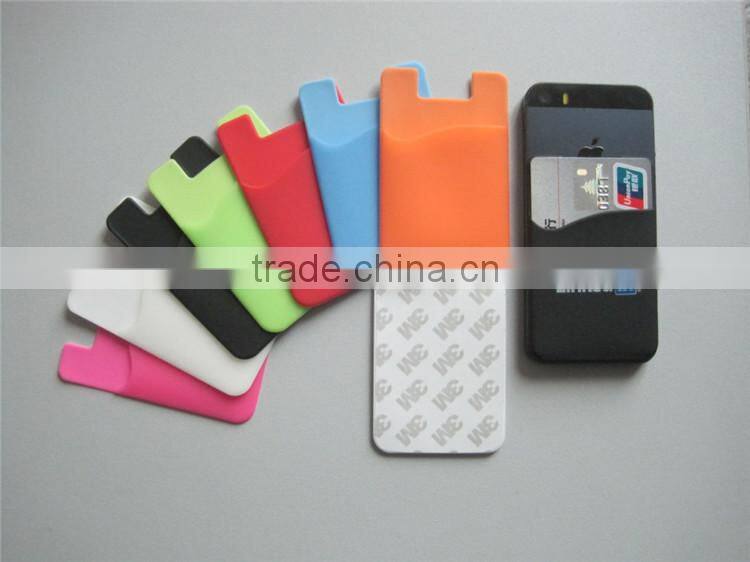 2014 fashion 3m adhesive stickers silicone mobile phone wallet