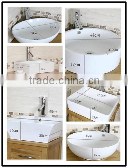 flower shape ceramic white color art basin