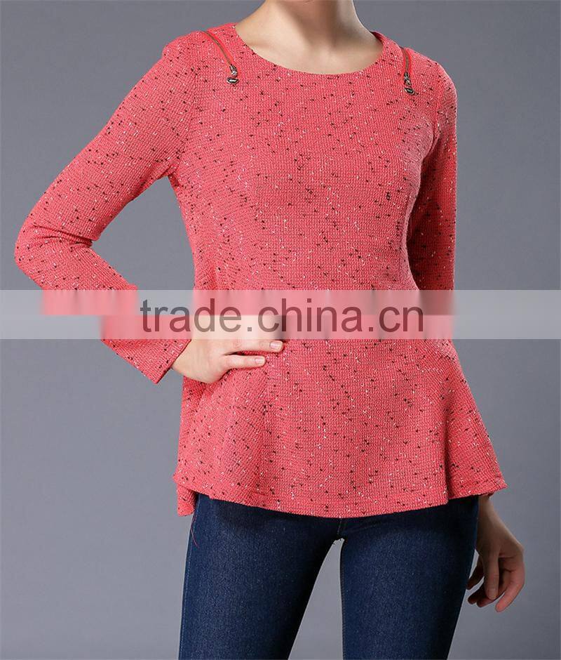 A-line Plus Size XXXL Fashion Cutting Blouse Design for Fat Women Tops
