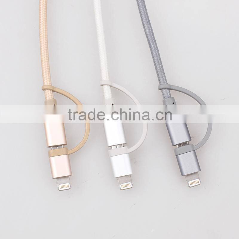 OEM grey nylon braided mfi certified usb data charger cable