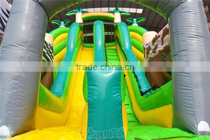 2016 New Design Inflatable Jungle Animals Bouncers House Slide Inflatable Zebra Slide Elephant Slide Giraffe Slide