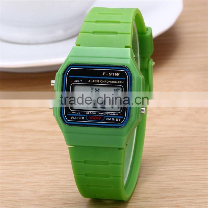 LED plastic F91W digital odm watch silicon watch