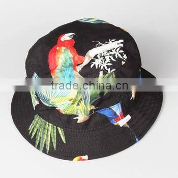 2016 Custom Simple Black 100% Cotton Bucket Hat