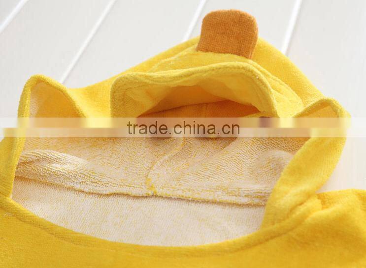 100% Cotton terry velour voyage image printing children hooded towelling poncho