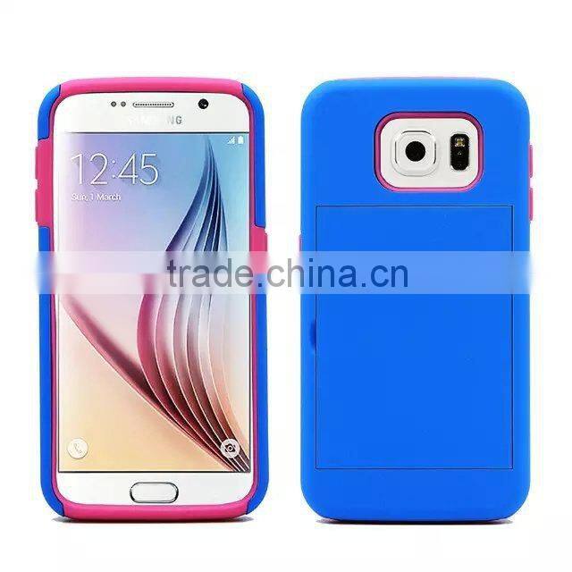 Creative Design mobile phone case with Card Box For Samsung S6,Hard armor Cover For Samsung S6